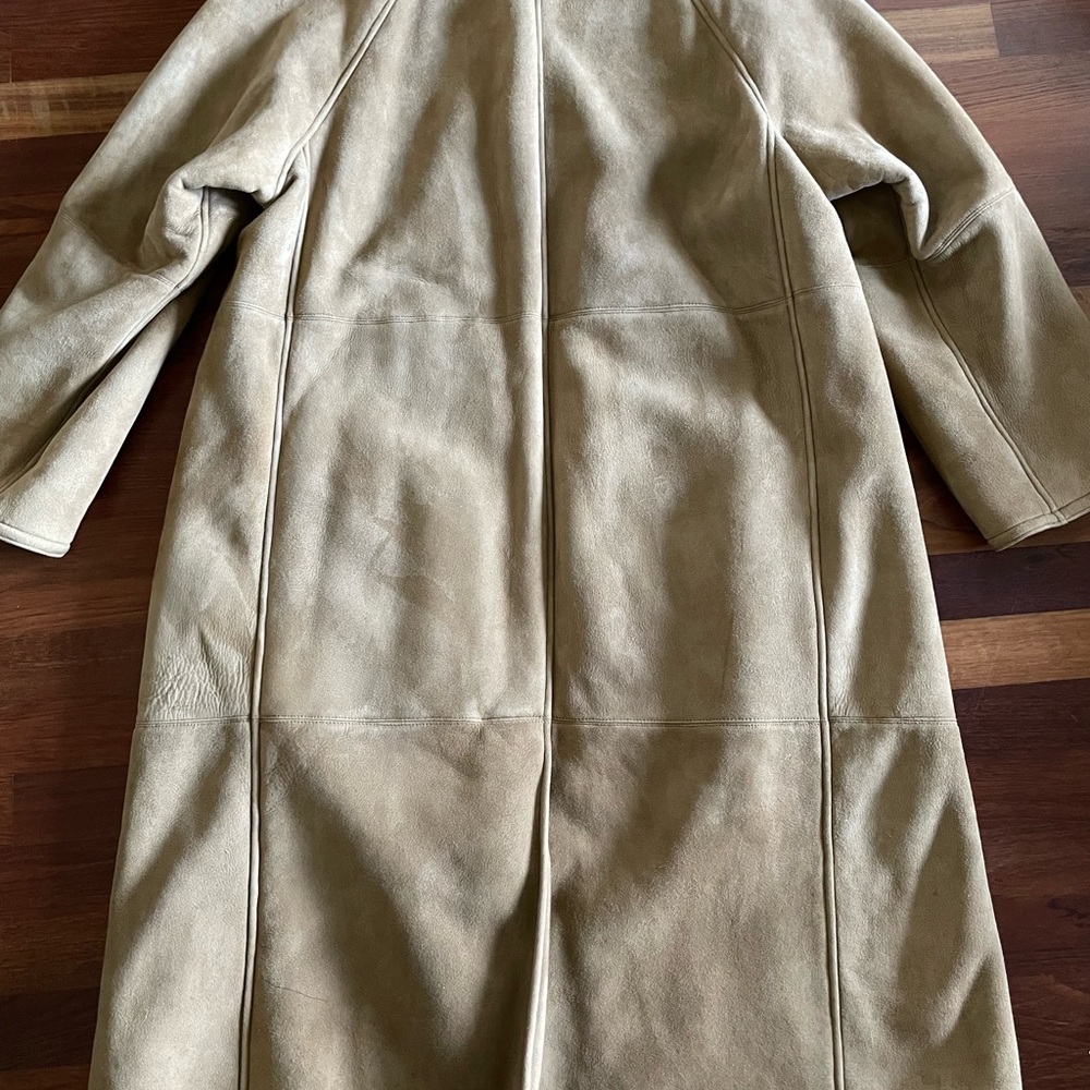 Ralph Lauren black label genuine long shearling coat M - Picture 8 of 10